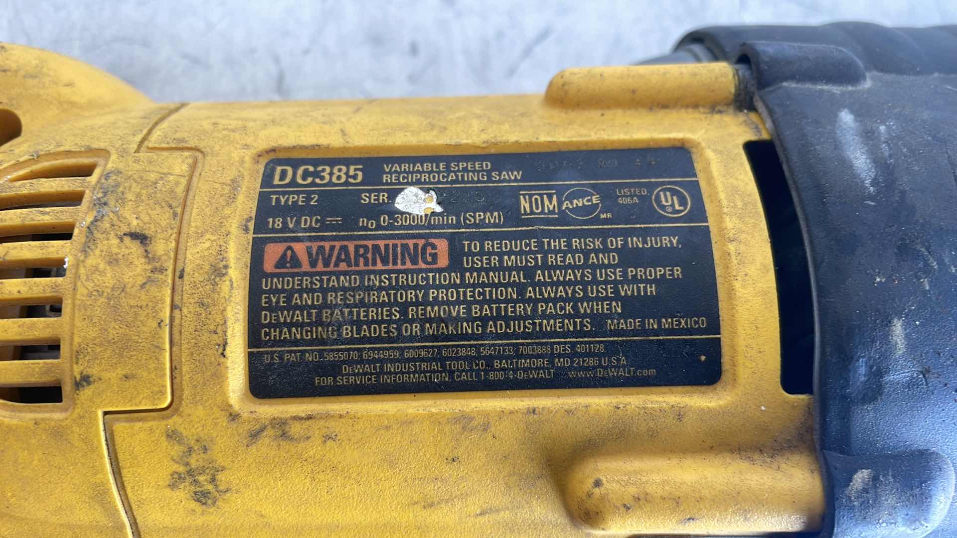 Photo 7 of DEWALT 18V XRP 1/2” CORDLESS DRILL/DRIVER/HAMMERDRILL DCD970 &amp; DEWALT 18V VARIABLE SPEED RECIPROCATING SAW DC385