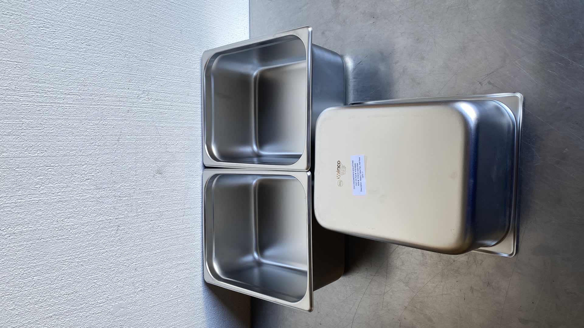Photo 1 of WINCO STAINLESS STEEL STEAM TABLE PAN, HALF SIZE 
(3)