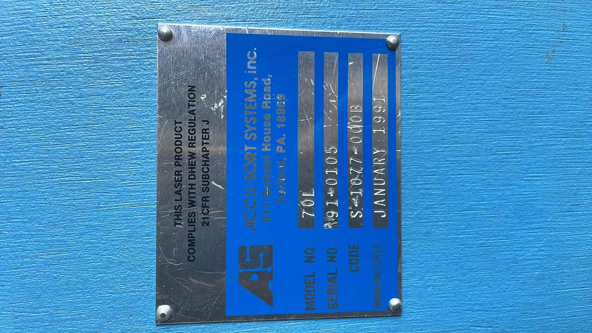 Photo 5 of ACCU-SORT MODEL-70 LASER  70