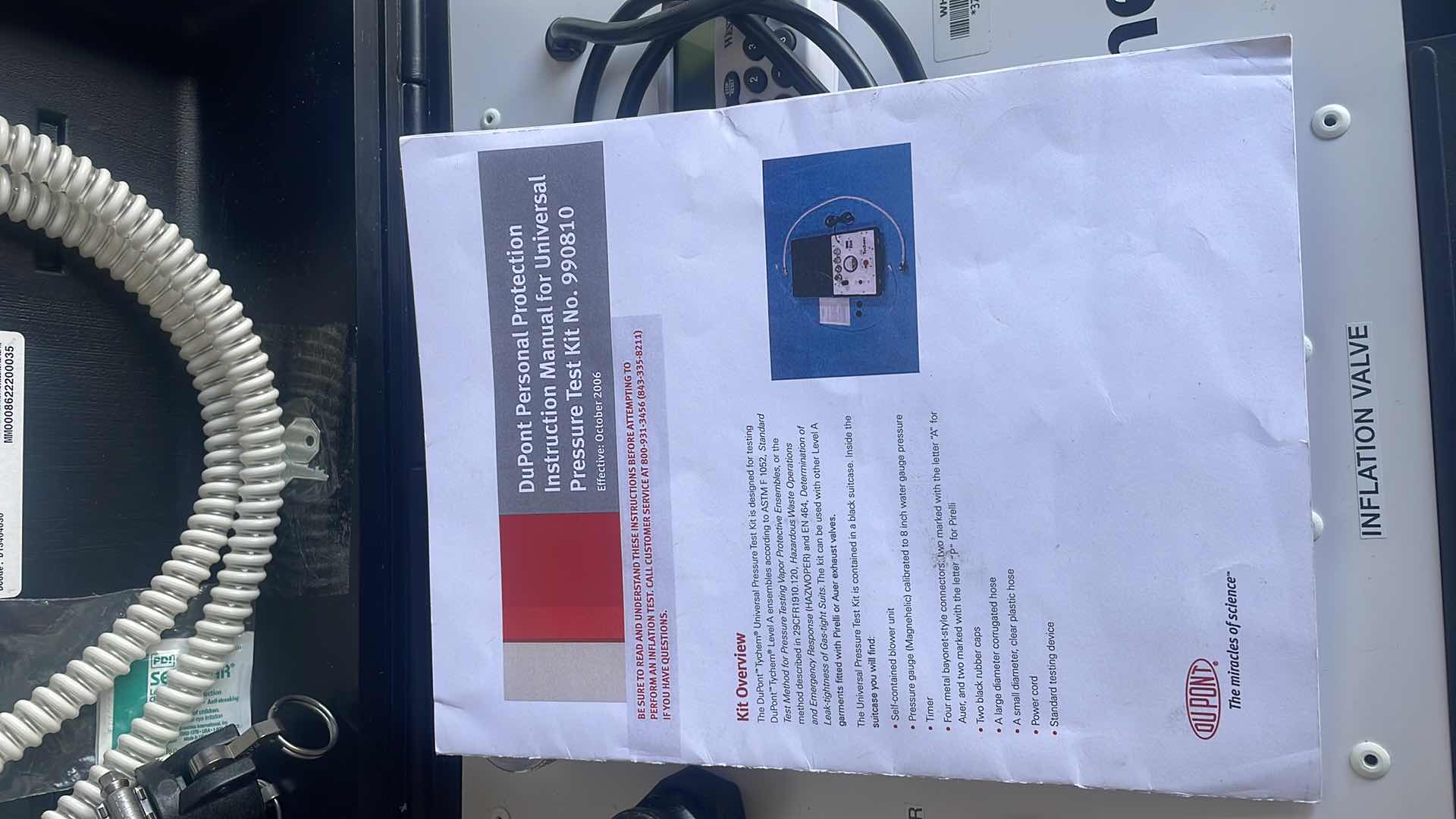 Photo 5 of DUPONT UNIVERSAL PRESSURE TEST KIT
990810 WITH INSTRUCTION MANUAL