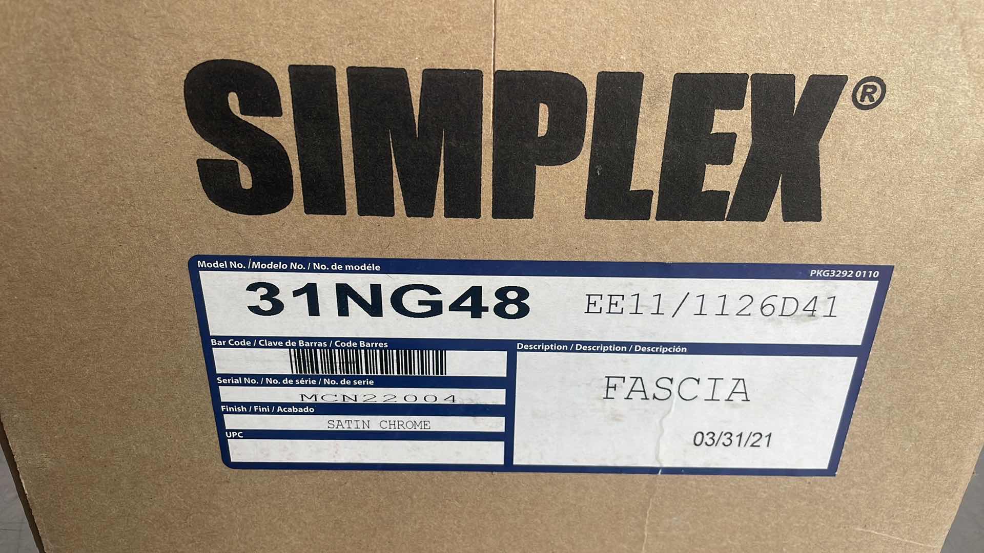 Photo 1 of SIMPLEX Mechanical Push Button Lockset: SATIN Chrome