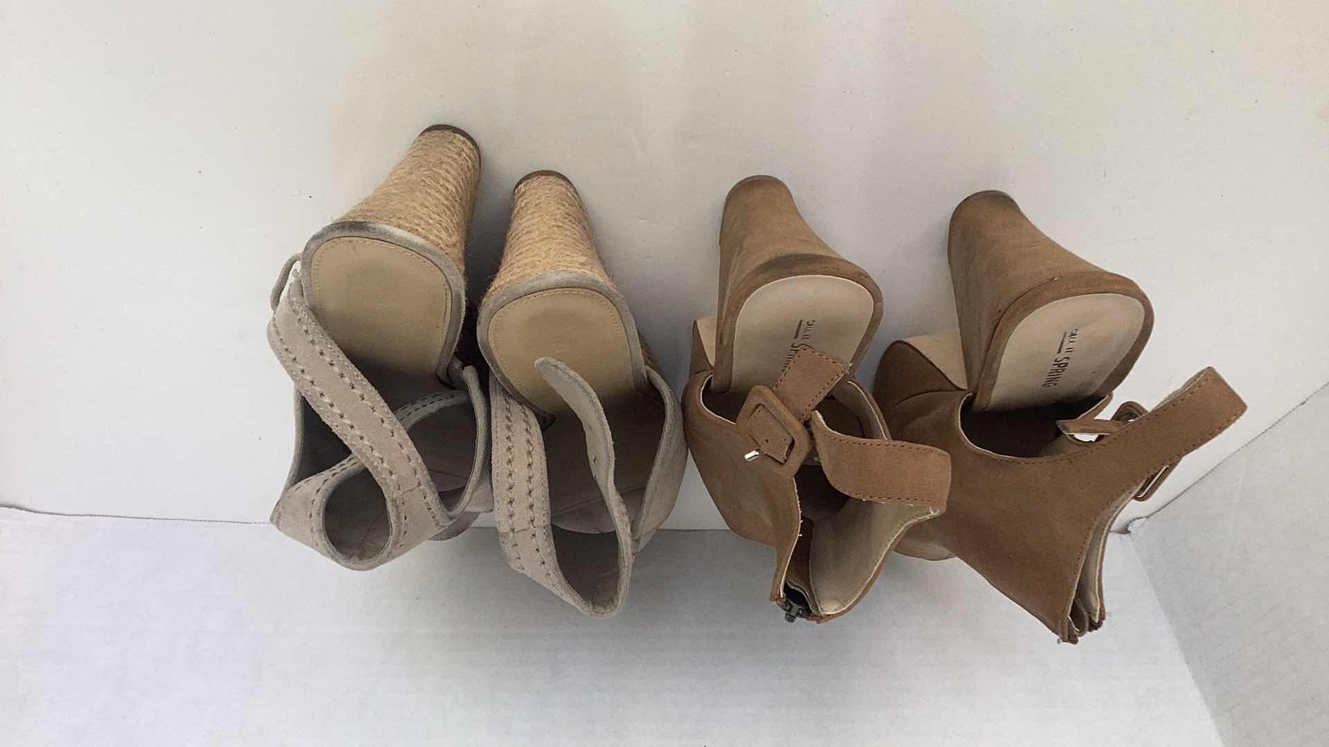 Photo 1 of TWO PAIRS OF WEDGE SANDALS SIZE 8 AND 8.5