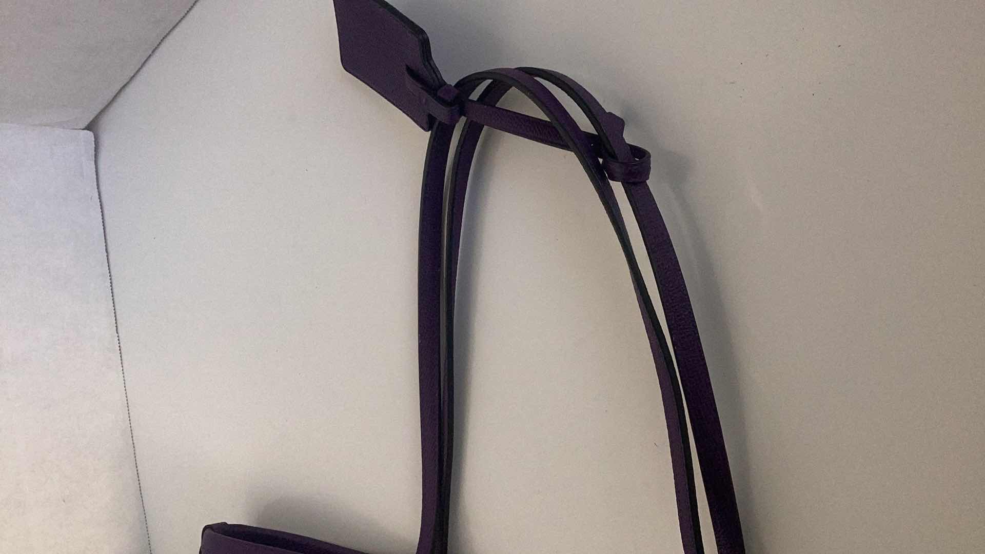 Photo 1 of COACH TAXI LEATHER ZIP TOP TOTE GOLD/VIOLET  18” X 10” $325