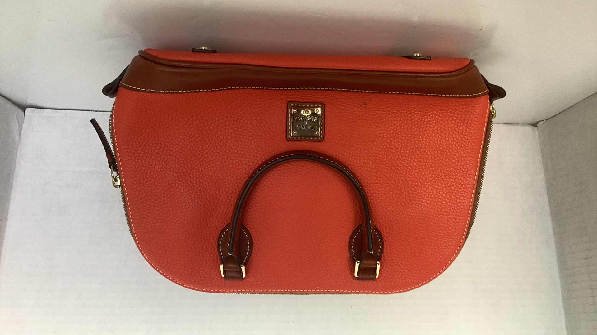 Photo 1 of DOONEY & BOURKE PEBBLE GRAIN ZIP SATCHEL 14” X 10” $278
