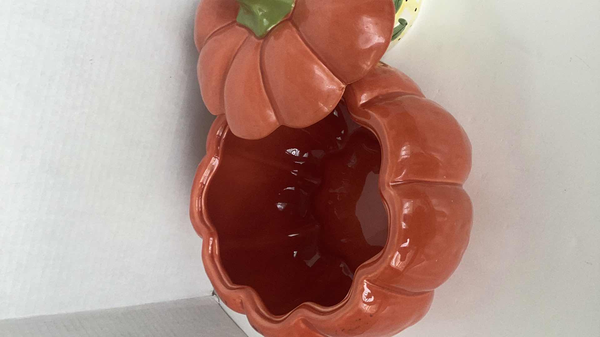 Photo 1 of PUMPKIN COOKIE JAR 10” X 9” AND VASES