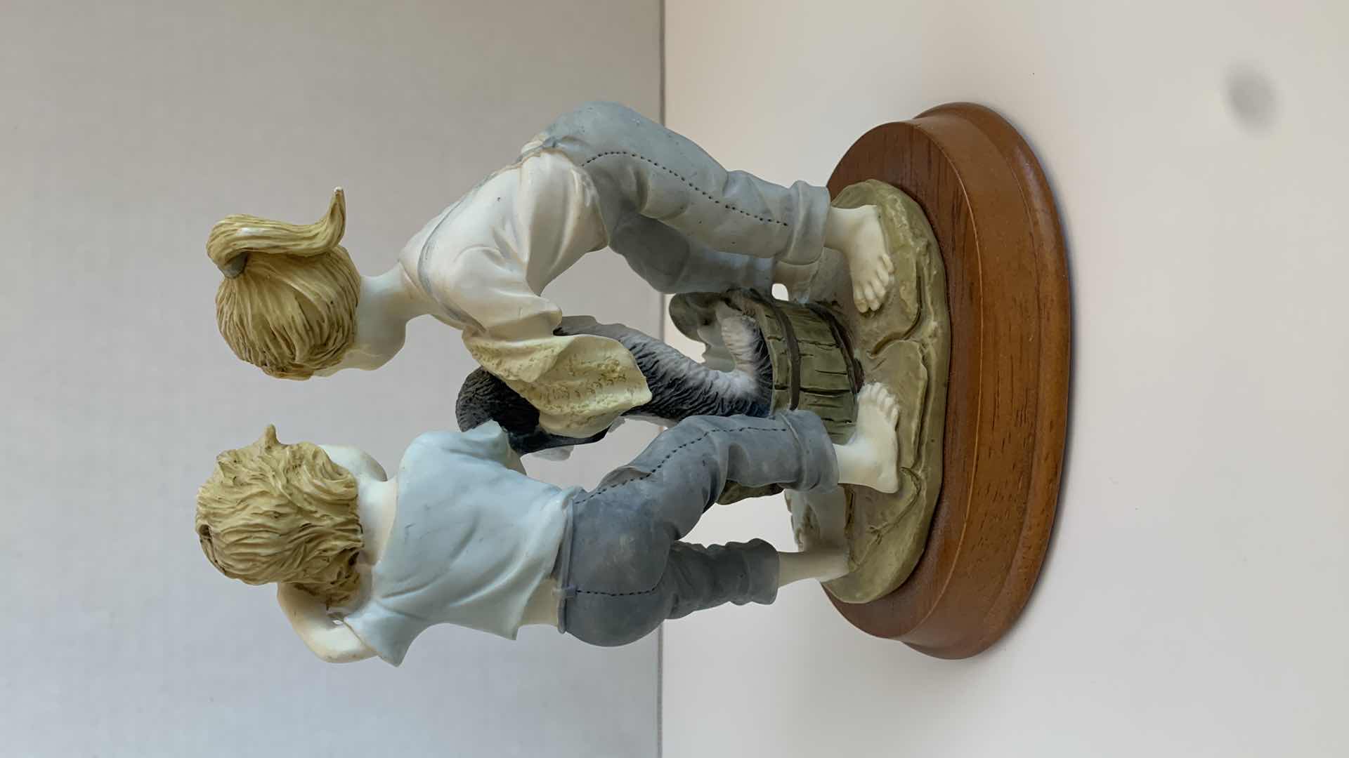 Photo 1 of LA VERONA COLLECTION CERAMIC GIRL AND BOY WASHING DOG STATUE