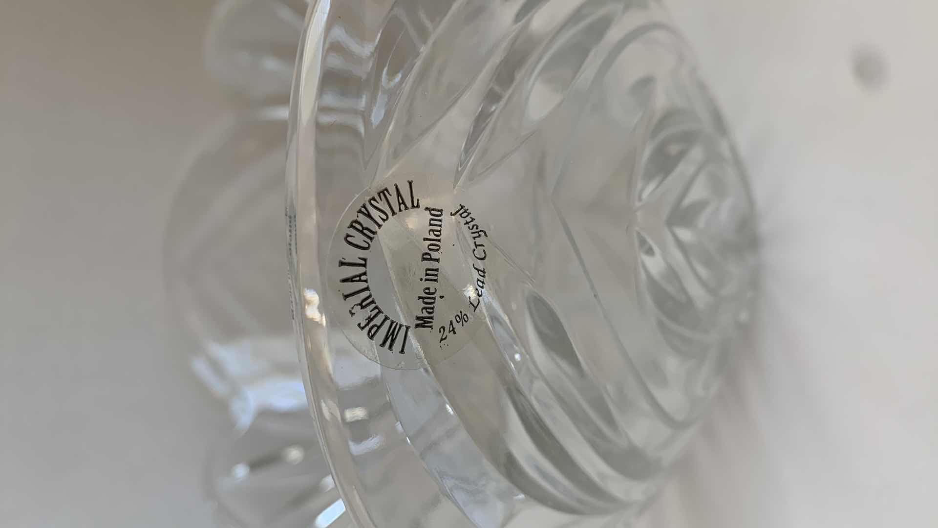 Photo 1 of IMPERIAL CRYSTAL 24% LEAD CRYSTAL BOWL 9" X 9" 