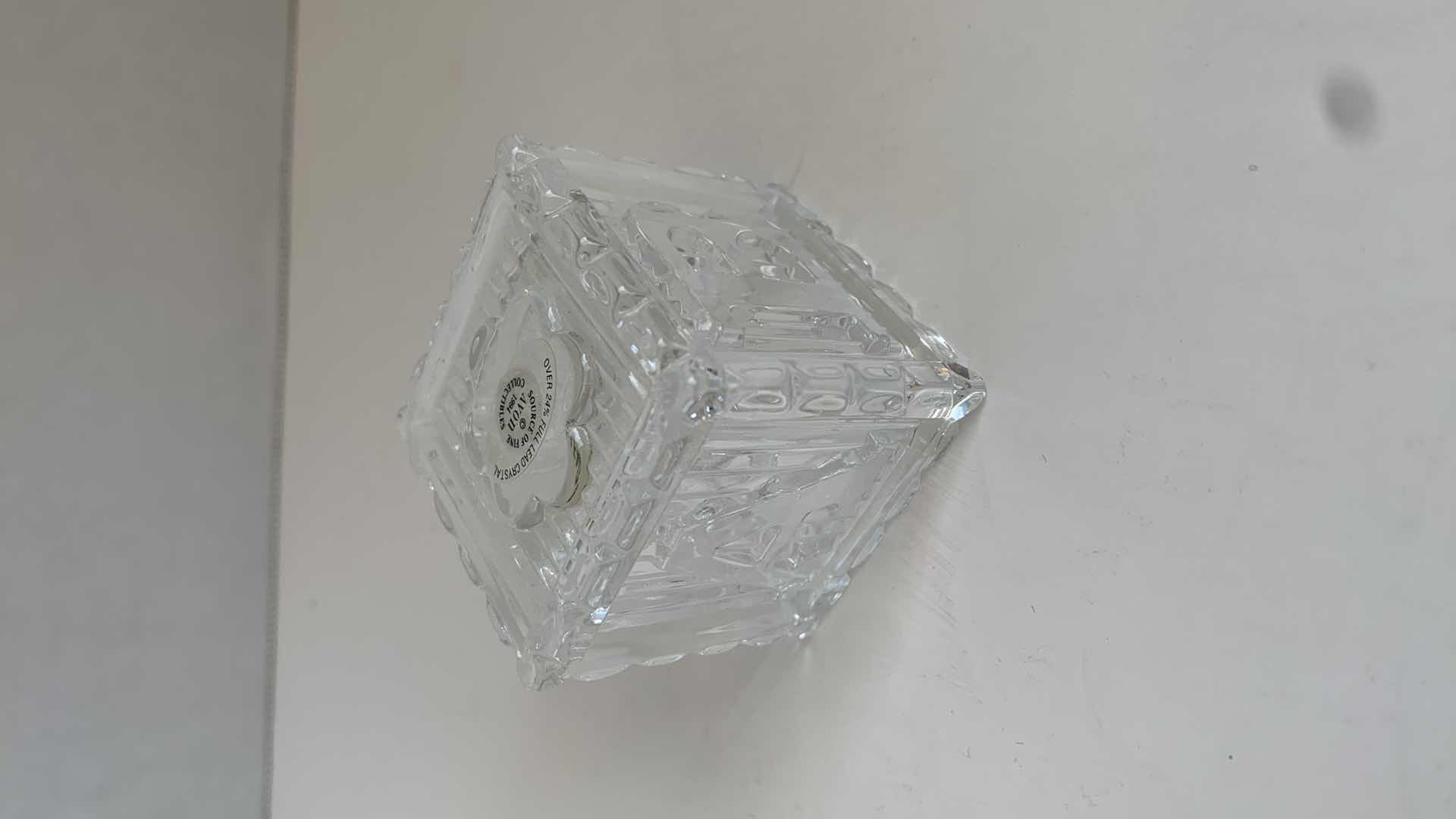 Photo 1 of SET OF 2 1994 AVON CRYSTAL BEAR AND ALPHABET BLOCK