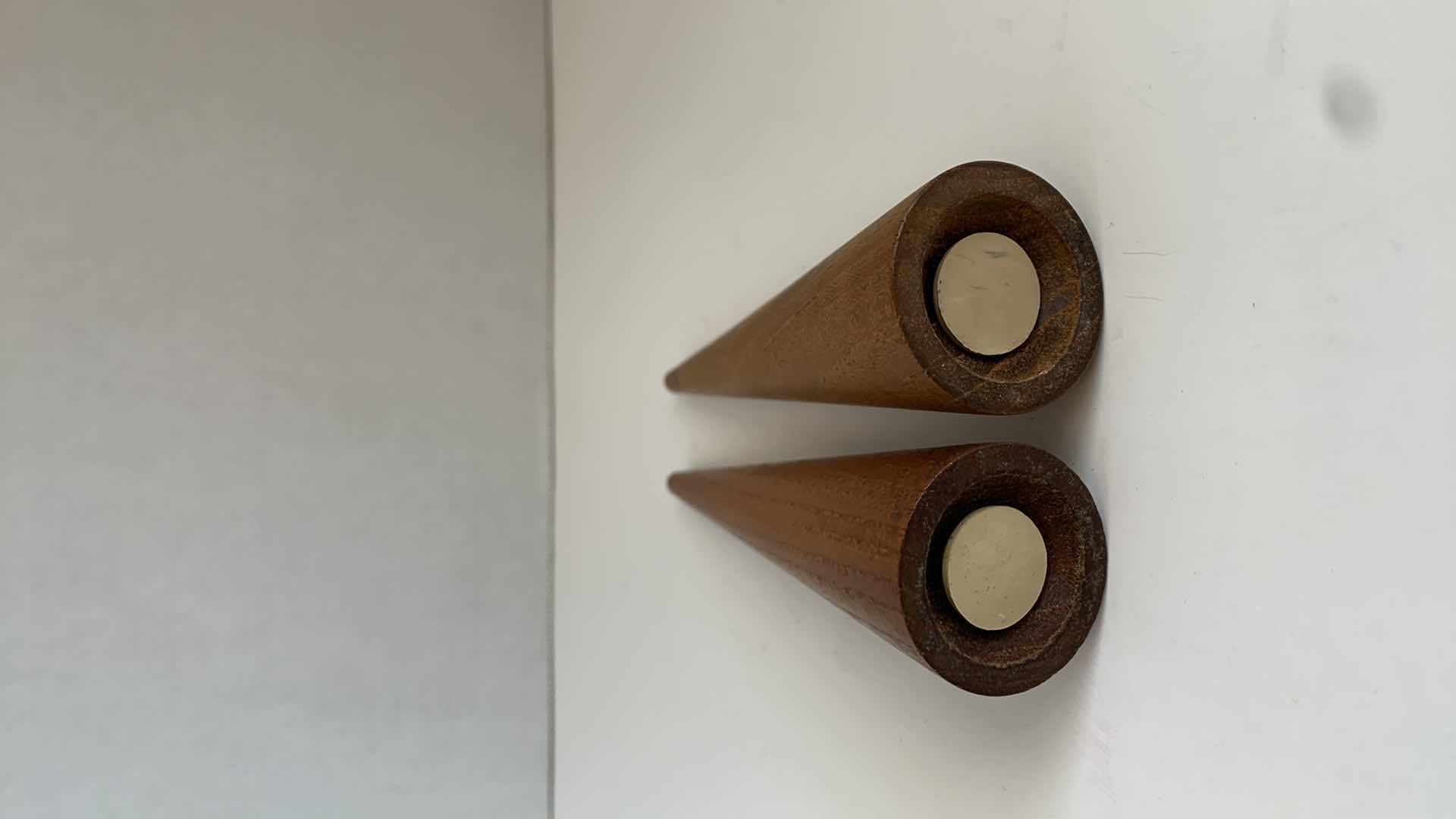 Photo 2 of PAIR OF CONE SALT AND PEPPER SHAKERS 5" TALL