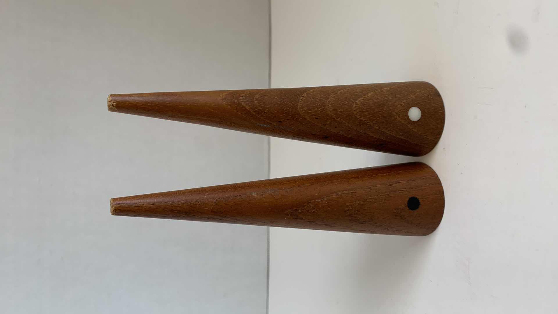 Photo 1 of PAIR OF CONE SALT AND PEPPER SHAKERS 5" TALL