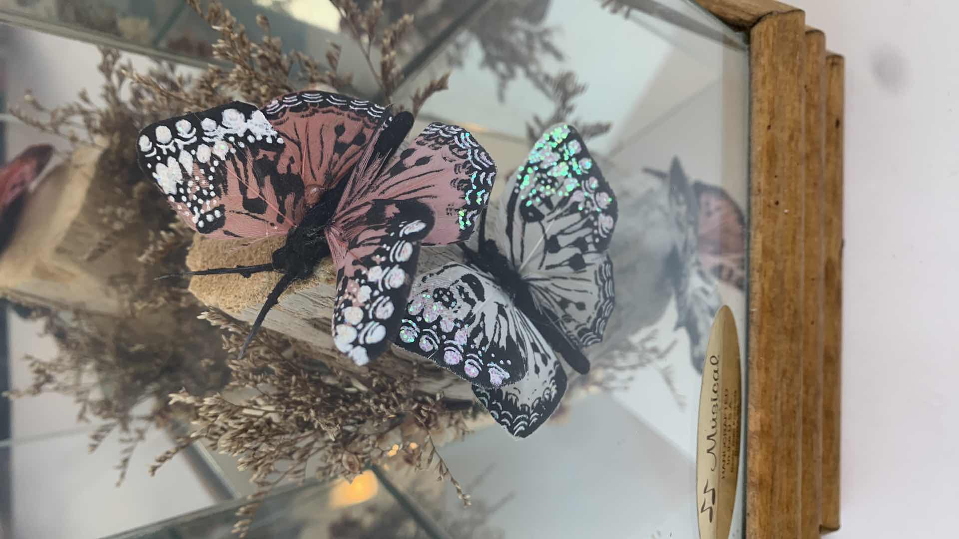 Photo 1 of HANDCRAFTED BUTTERFLY MUSIC BOX 9" TALL TESTED WORKING