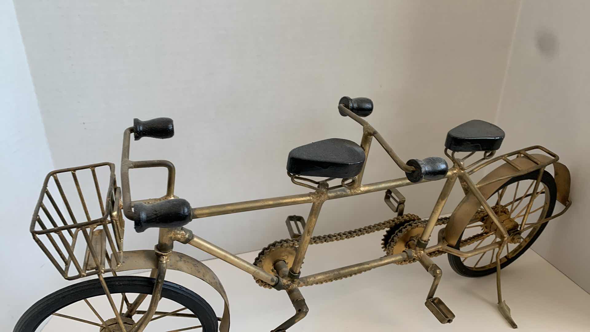 Photo 1 of GOLD PAINTED METAL TANDEM BICYCLE 23" LONG