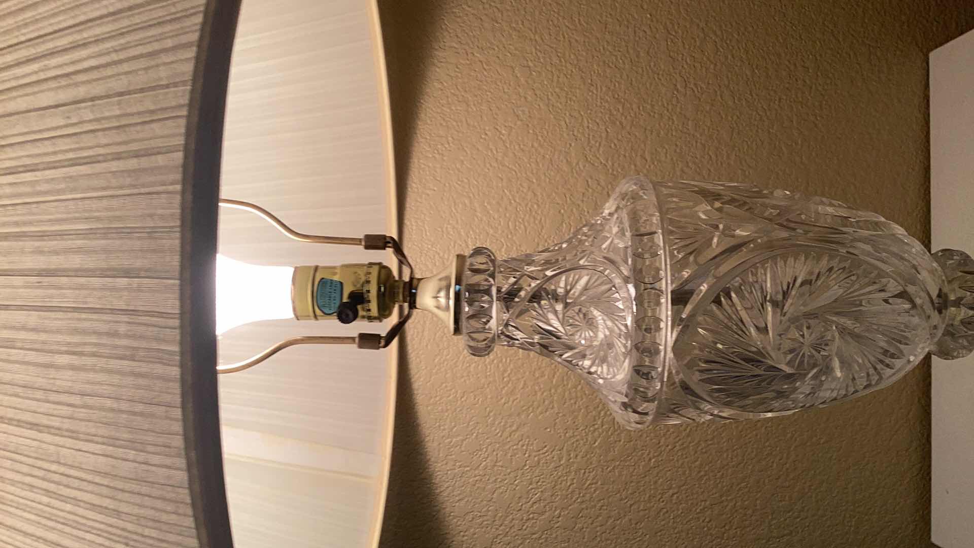 Photo 1 of CRYSTAL THREE WAY LAMP 31” TALL