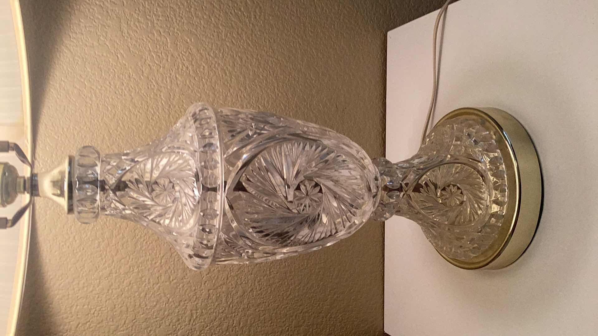 Photo 1 of CRYSTAL THREE WAY LAMP 31” TALL