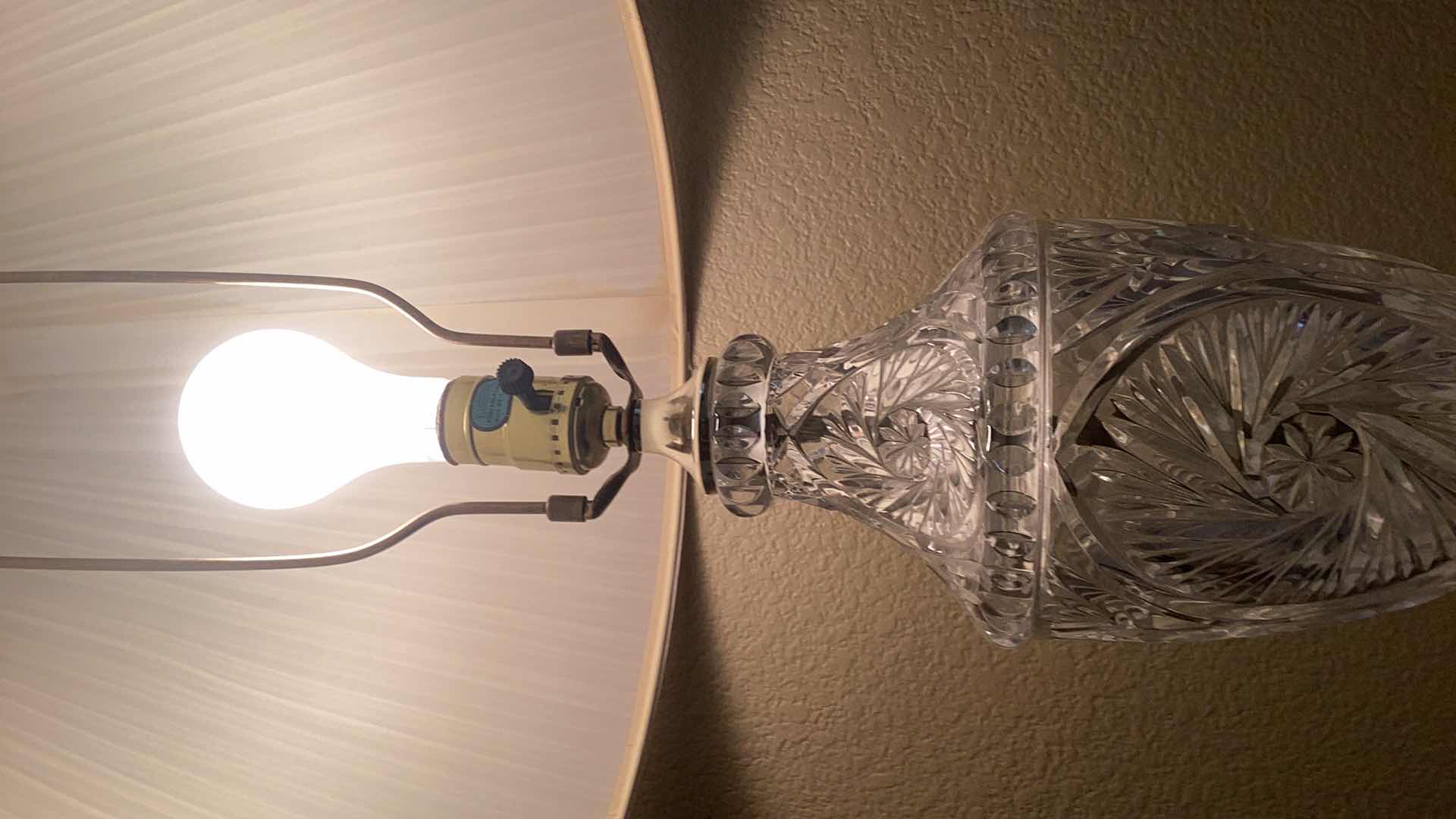 Photo 1 of CRYSTAL THREE WAY LAMP 31” TALL