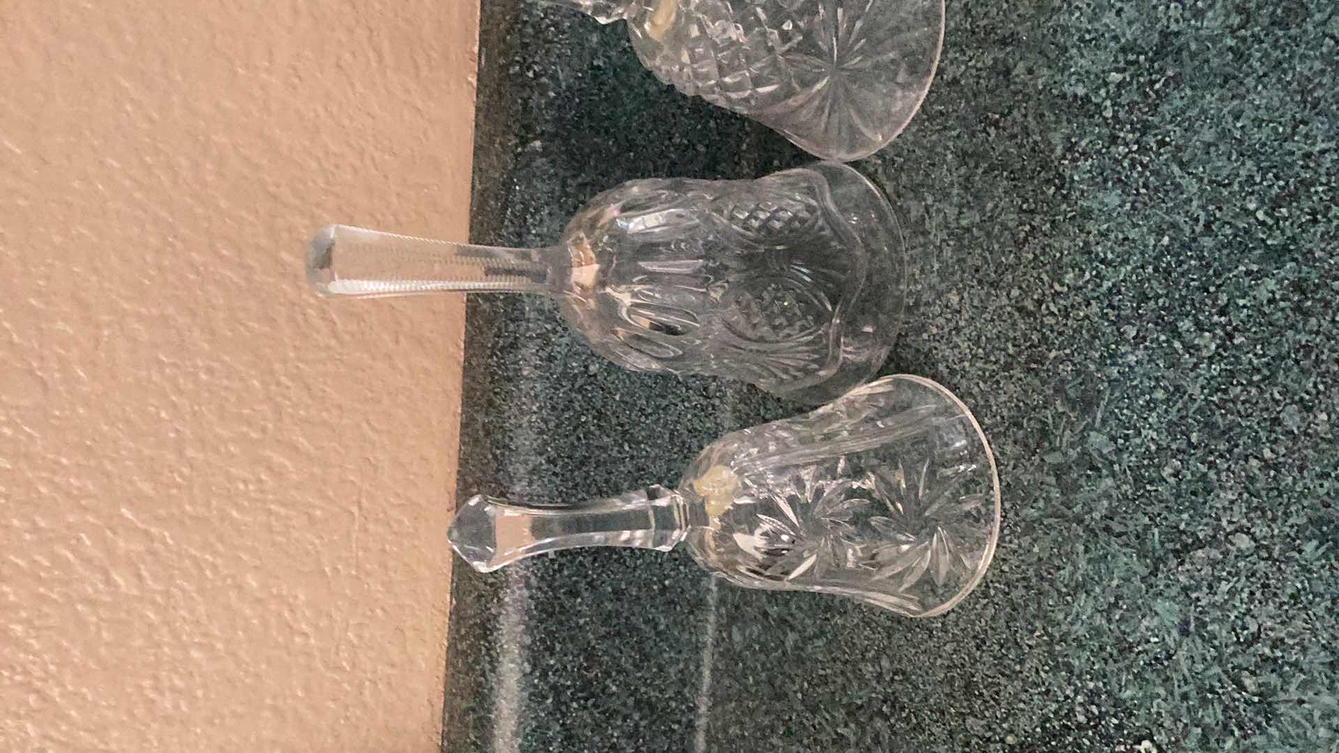 Photo 1 of FOUR VINTAGE CUT CRYSTAL BELLS