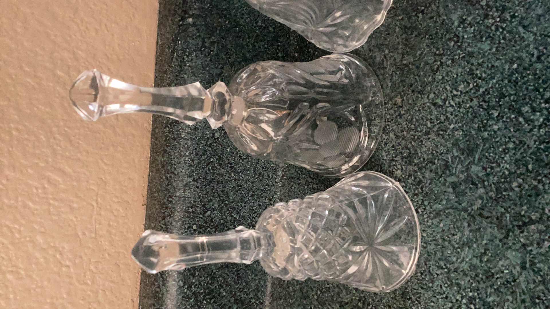 Photo 1 of FOUR VINTAGE CUT CRYSTAL BELLS