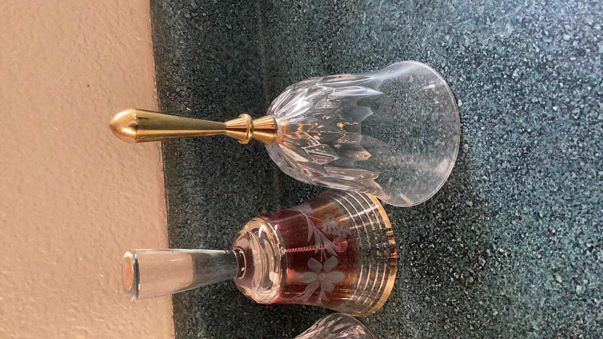 Photo 1 of FOUR CUT CRYSTAL BELLS, ONE IS FROM YUGOSLOVIA