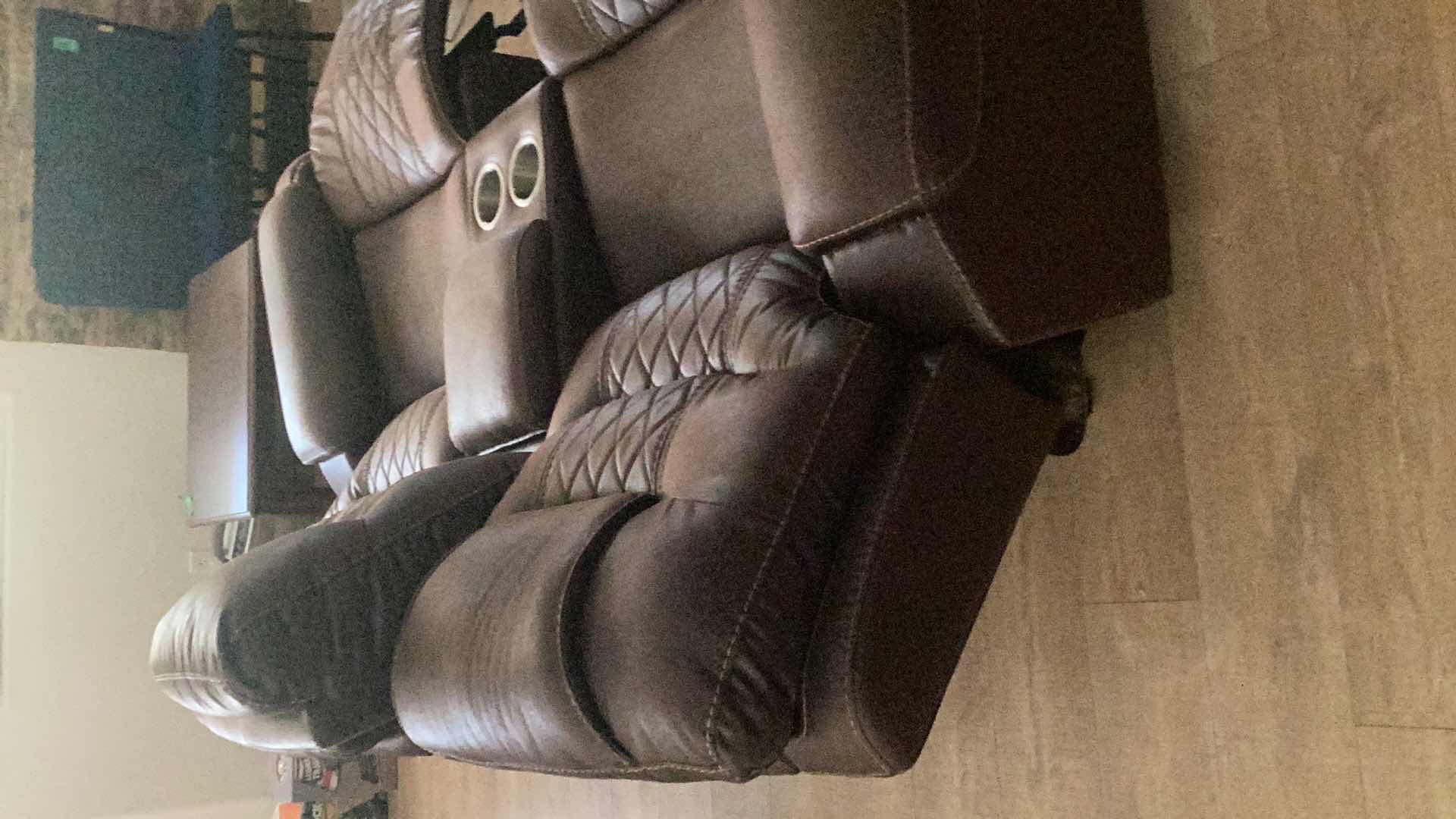 Photo 1 of LEATHER RECLINING LOVE SEAT 