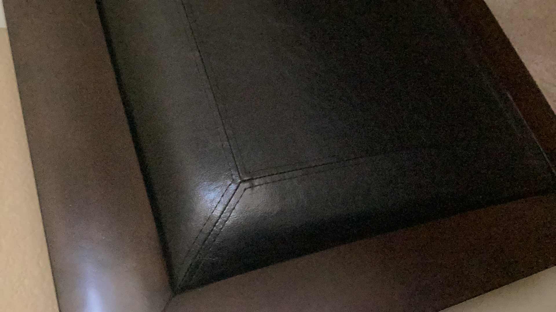 Photo 1 of QUEEN SIZE WOODEN AND LEATHER HEADBOARD AND FRAME