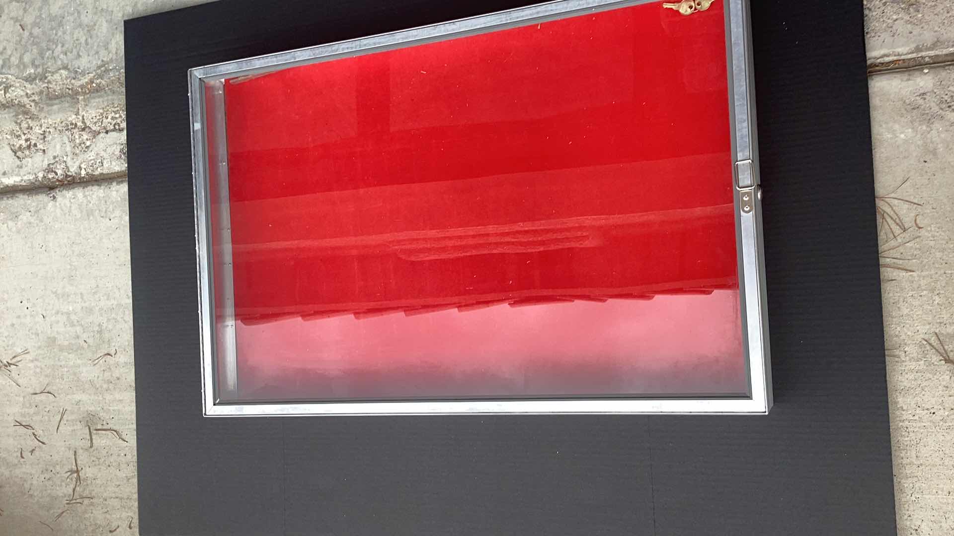 Photo 1 of ALUMINIUM DISPLAY CASE WITH KEY 34” X 22” H 3”