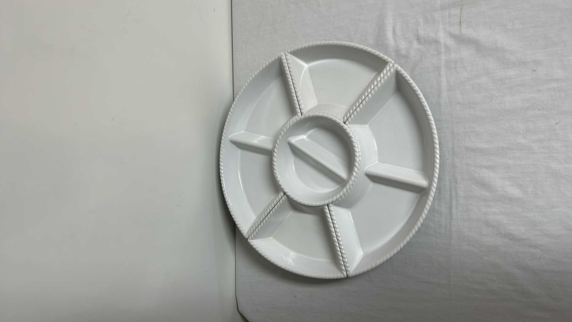 Photo 1 of LAZY SUSAN WITH WHITE PORCELAIN FITTED DISHES