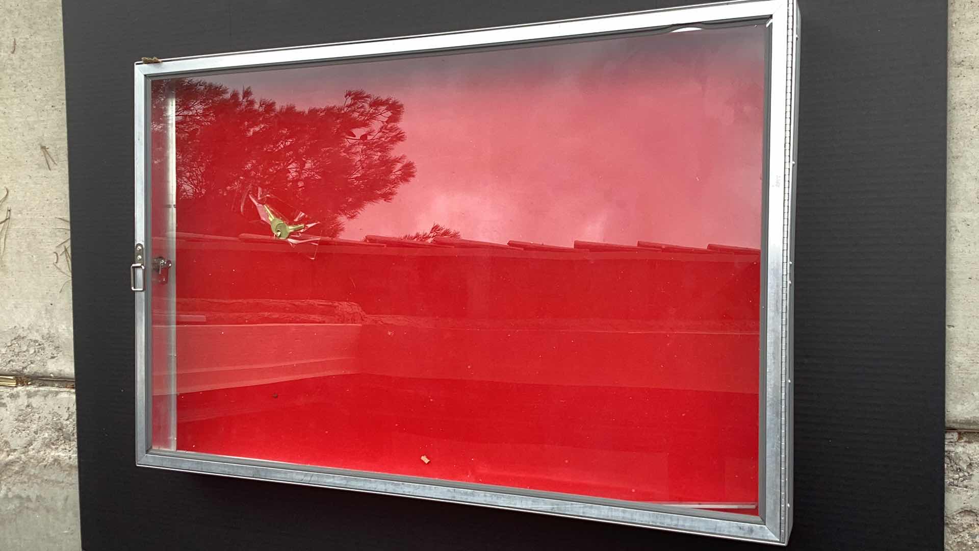 Photo 1 of ALUMINIUM DISPLAY CASE WITH KEY 34” X 22” H 3”