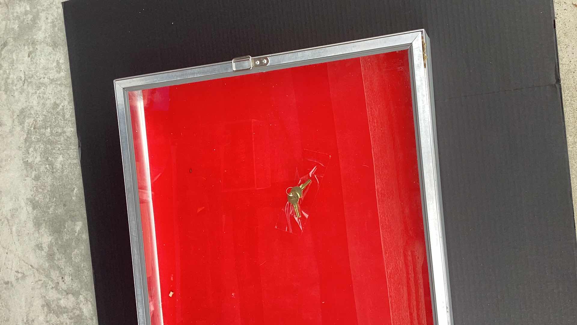 Photo 1 of ALUMINIUM DISPLAY CASE WITH KEY 34” X 22” H 3”
