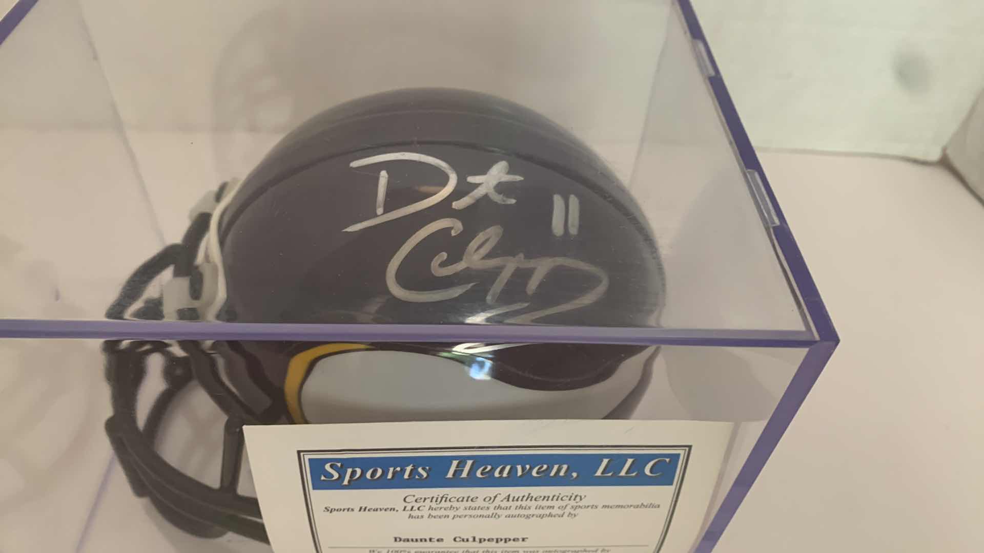 Photo 1 of DAUNTE CULPEPPER SIGNED MINI HELMET WITH COA