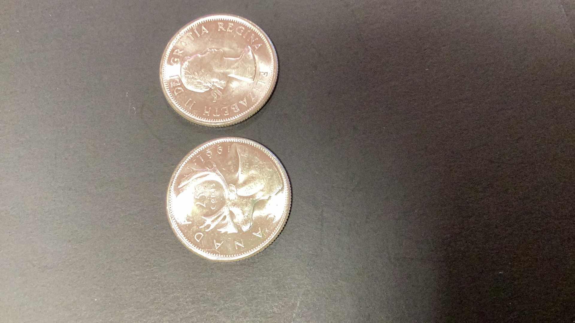 Photo 1 of 1961 CANADIAN QUARTERS 80% SILVER LOT OF TWO