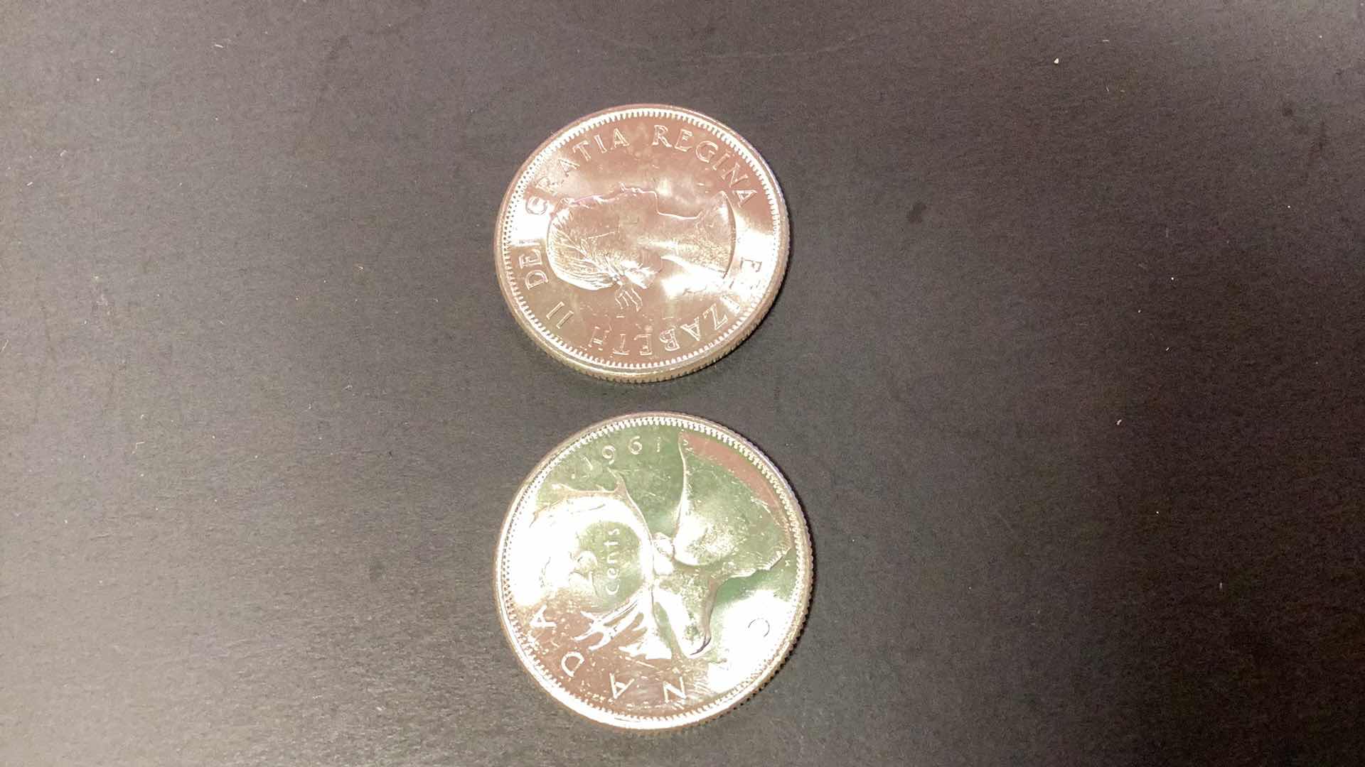Photo 1 of 1961 CANADIAN QUARTERS 80% SILVER LOT OF TWO