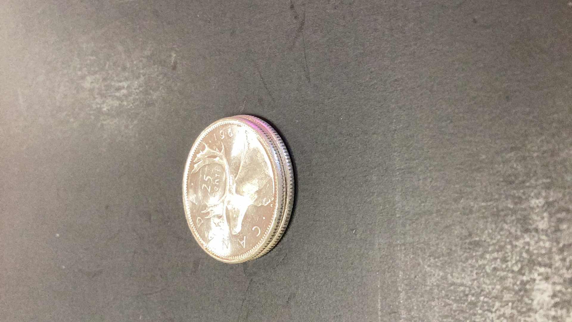 Photo 1 of 1961 CANADIAN QUARTERS 80% SILVER LOT OF TWO