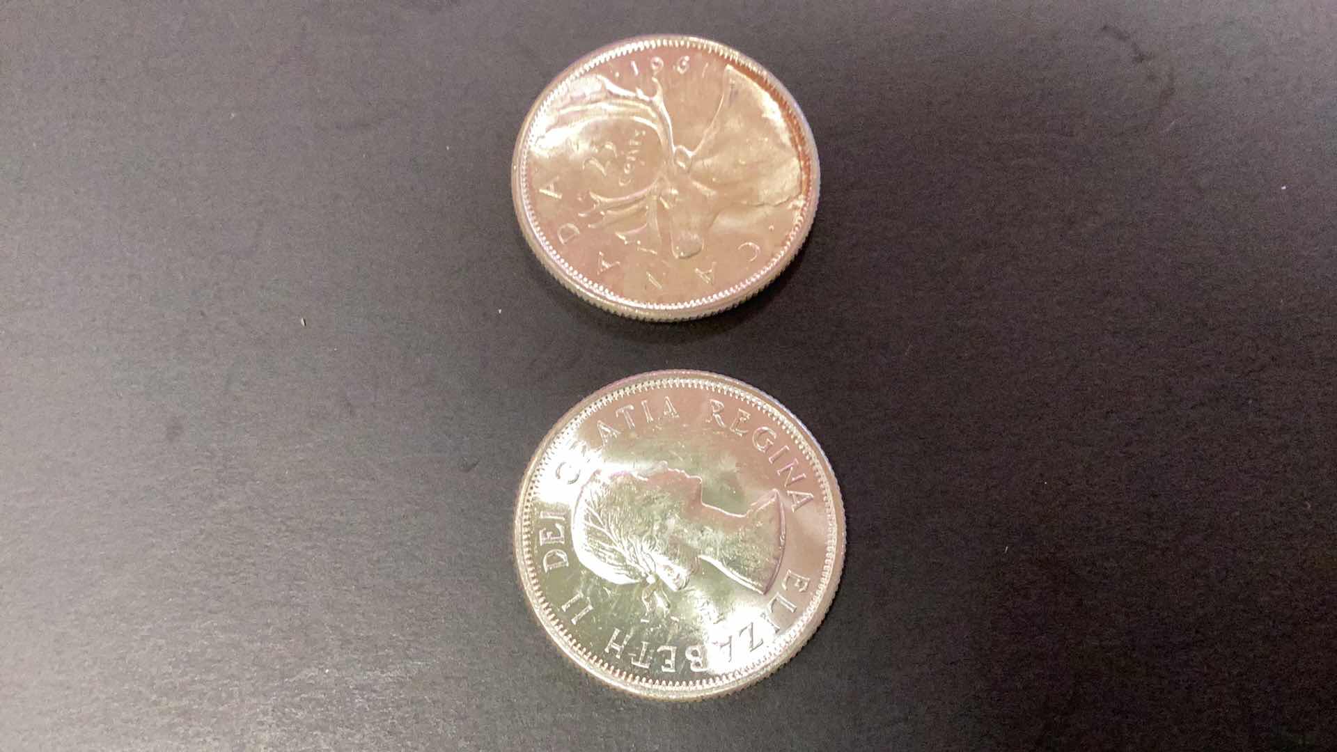 Photo 1 of 1961 CANADIAN QUARTERS 80% SILVER LOT OF TWO