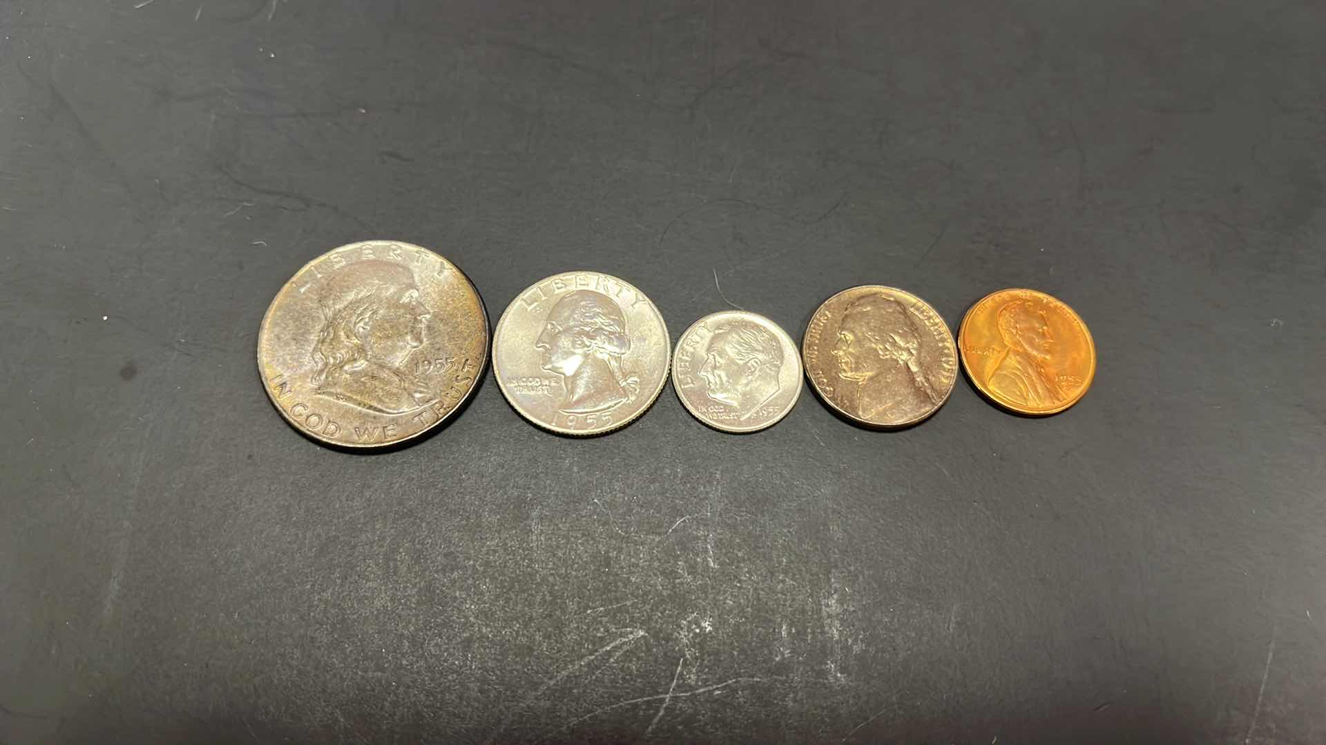 Photo 1 of 1955 UNITED STATES ONE COMPLETE SET, ONE SET OF 6 COINS