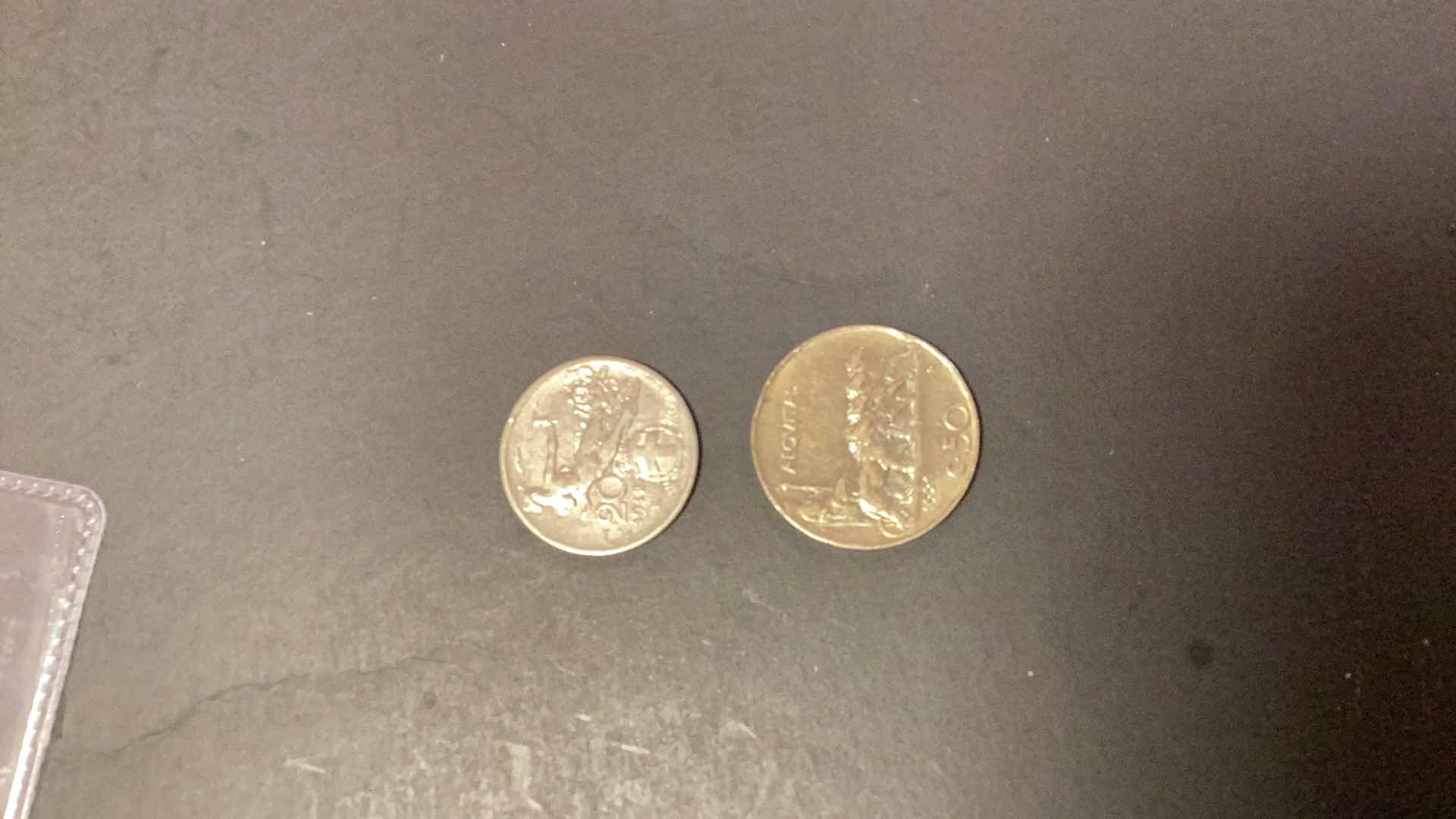 Photo 1 of 1912 ITALY 20 CENTESIMI AND 1921 ITALY C50 COINS