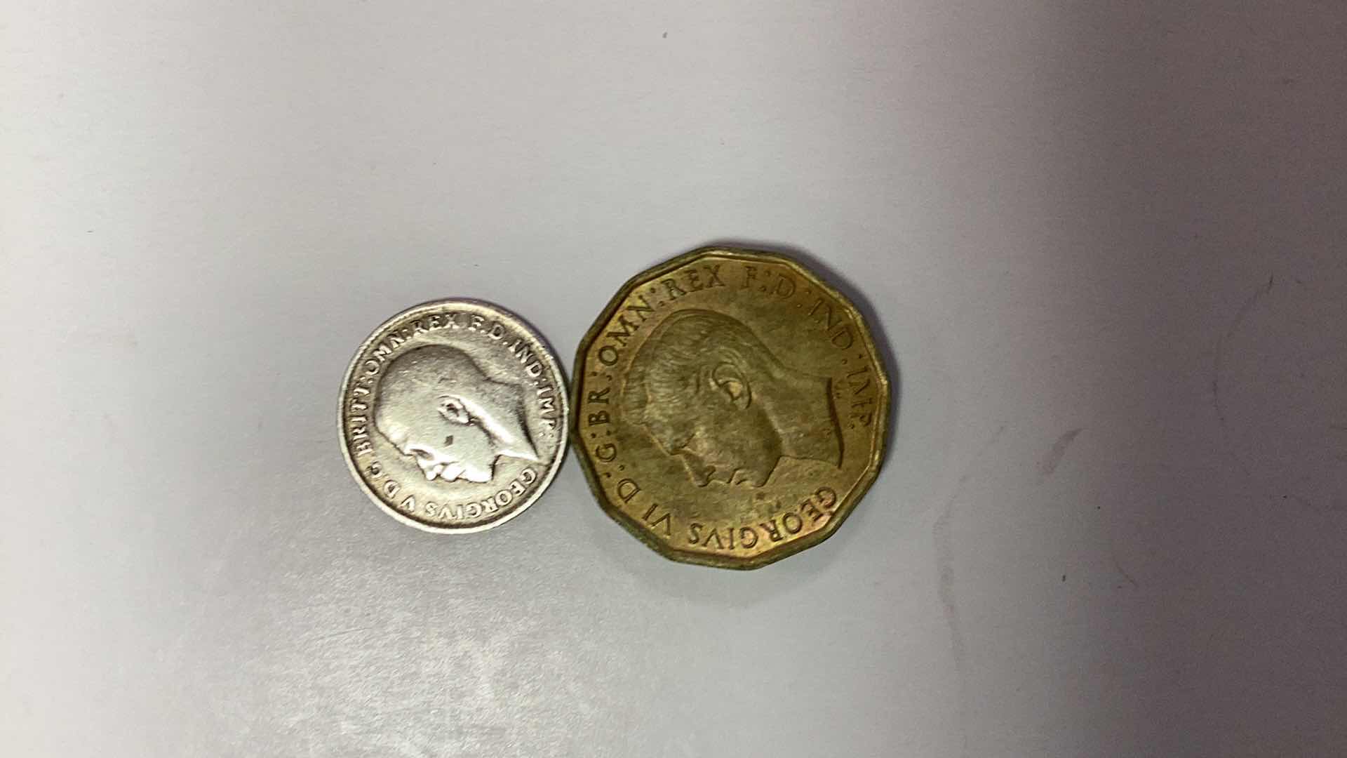 Photo 1 of 1916 GREAT BRITAIN 3 PENCE AND 1943 GREAT BRITAIN 3 PENCE TONED CHOICE UNC COINS