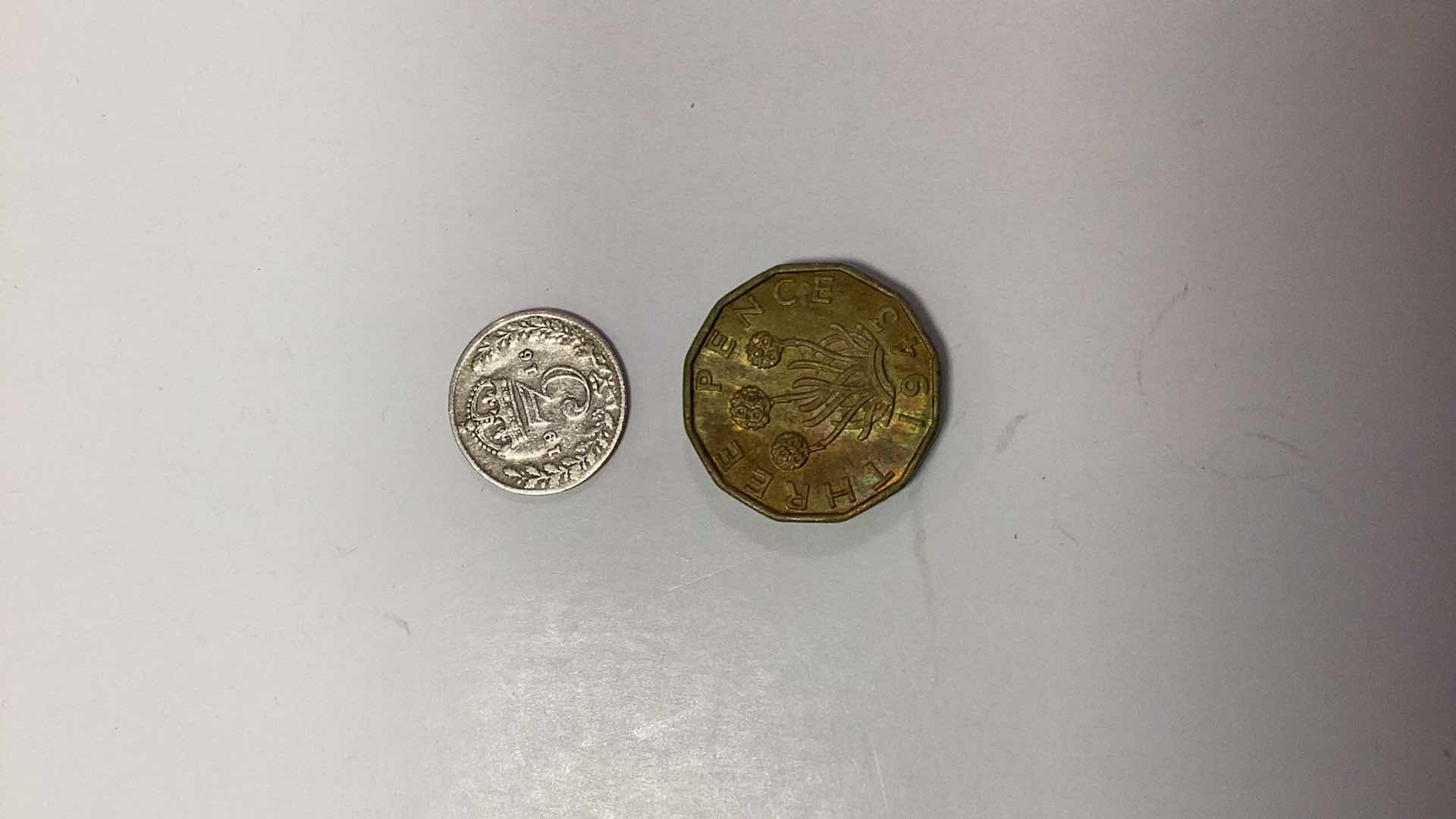 Photo 1 of 1916 GREAT BRITAIN 3 PENCE AND 1943 GREAT BRITAIN 3 PENCE TONED CHOICE UNC COINS