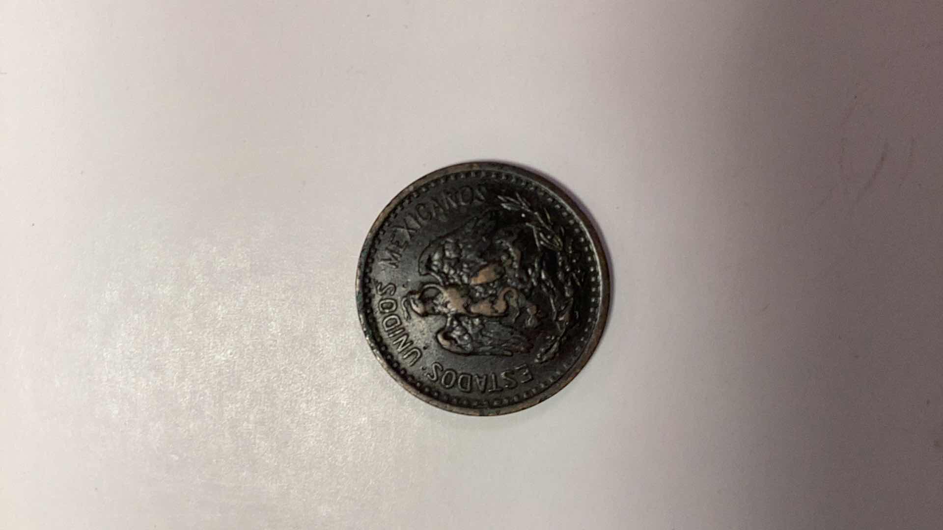 Photo 1 of 1906 MEXICO ONE CENTAVOS EST. UNIDOS MEX. COIN