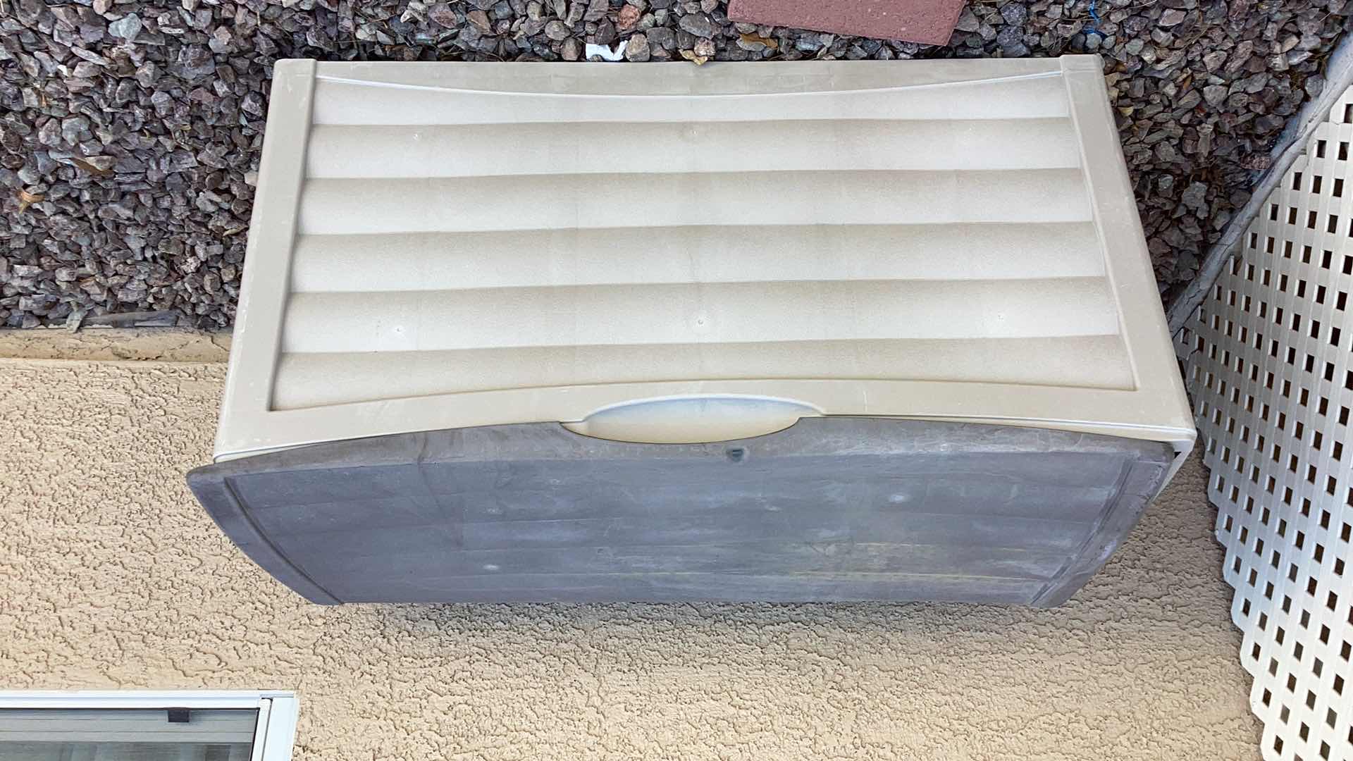 Photo 1 of 83 GALLON PLASTIC OUTDOOR STORAGE CHEST 46” X 21” H 26