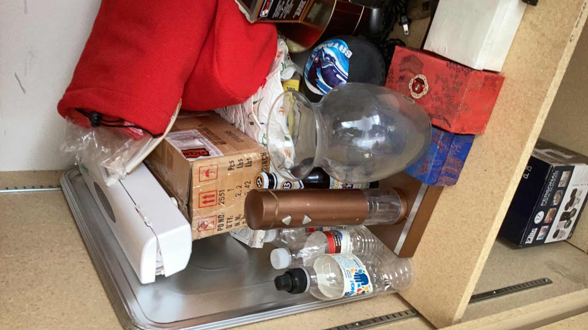 Photo 1 of CONTENTS OF TWO SHELVES IN GARAGE