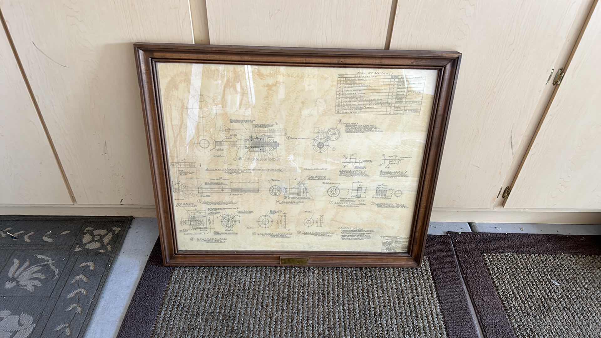 Photo 4 of ORIGINAL DRAWING/ENGRAVING BLUE PRINT WOOD FRAMED 41“ x 34“