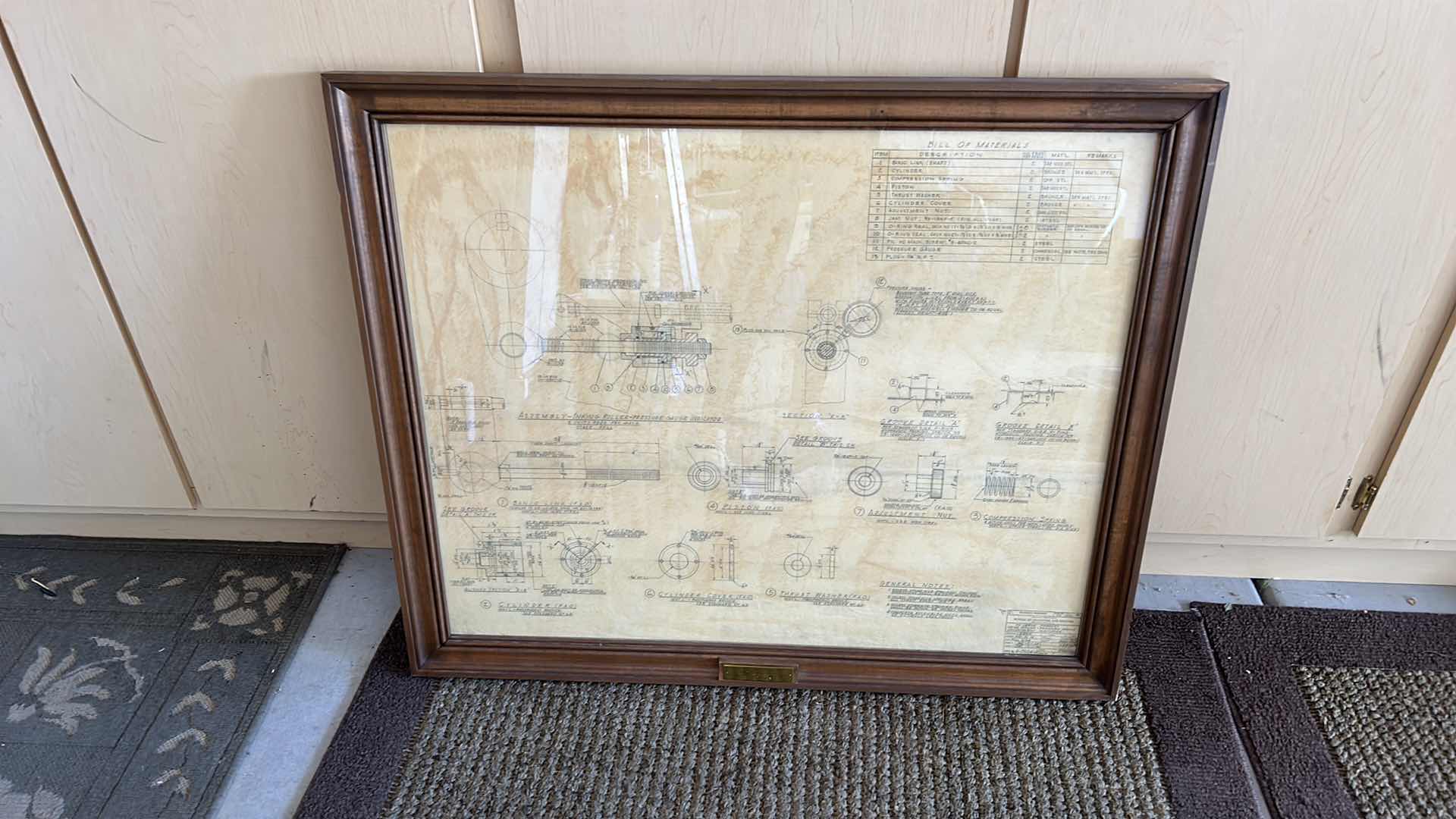 Photo 9 of ORIGINAL DRAWING/ENGRAVING BLUE PRINT WOOD FRAMED 41“ x 34“