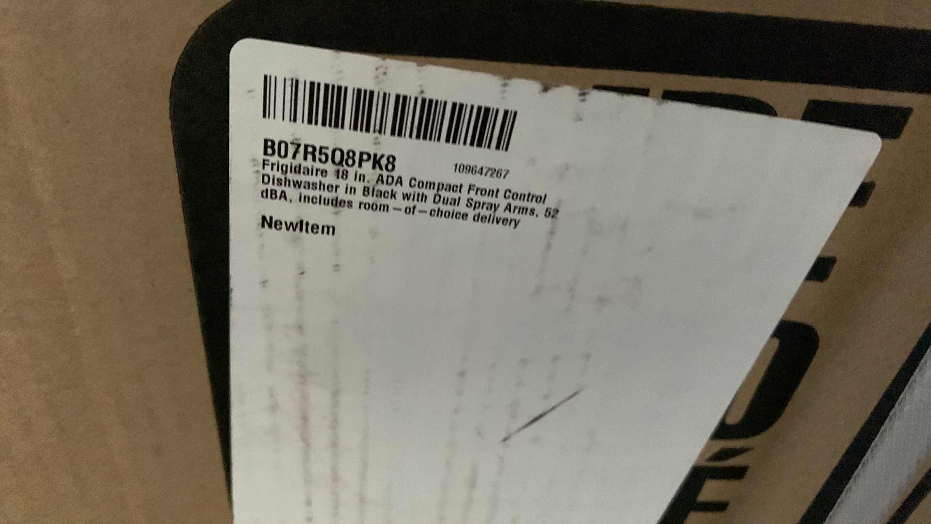 Photo 1 of FRIGIDAIRE 18” ADA COMPACT FRONT CONTROL DISHWASHER IN BLACK