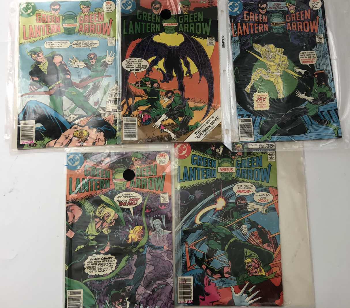Photo 1 of DC COMICS GREEN LANTERN AND GREEN ARROW #95,96,97,98,99