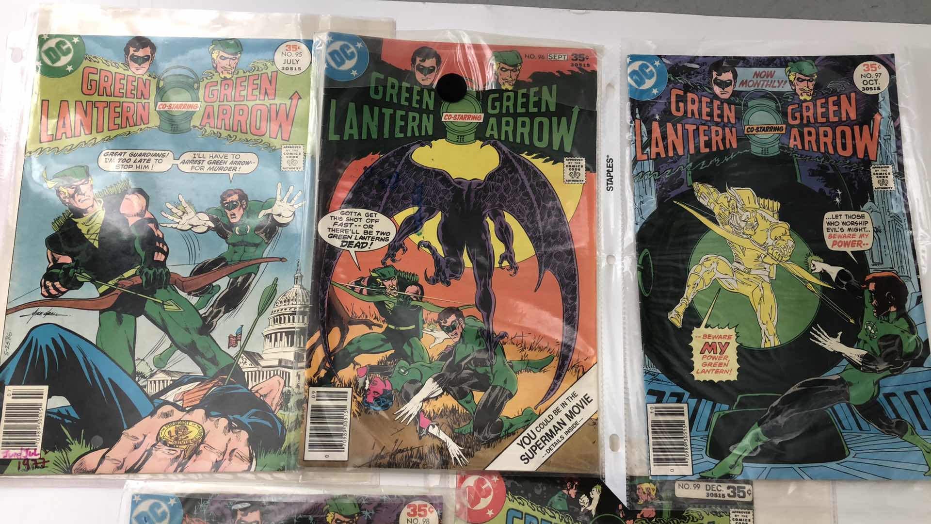 Photo 1 of DC COMICS GREEN LANTERN AND GREEN ARROW #95,96,97,98,99