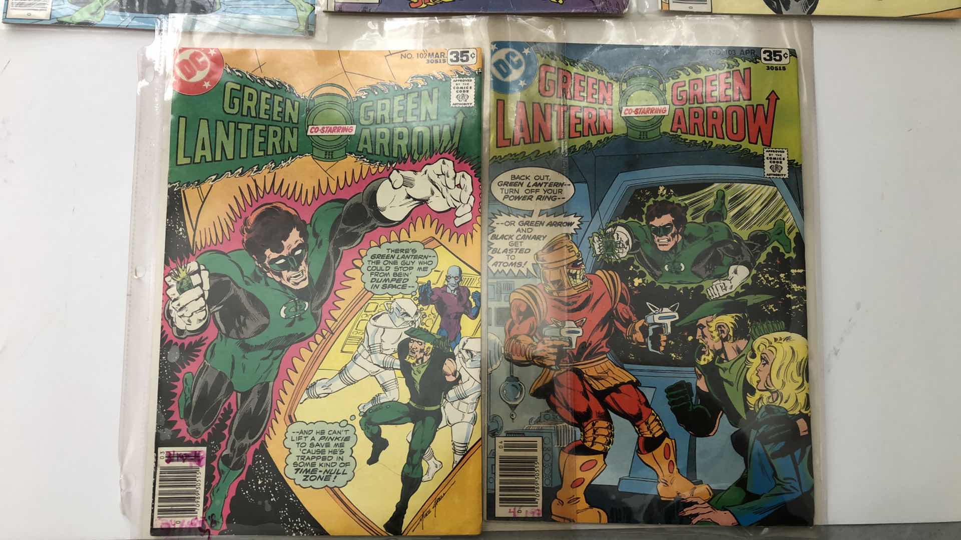 Photo 1 of DC COMICS GREEN LANTERN AND GREEN ARROW #97,100,191,102,103