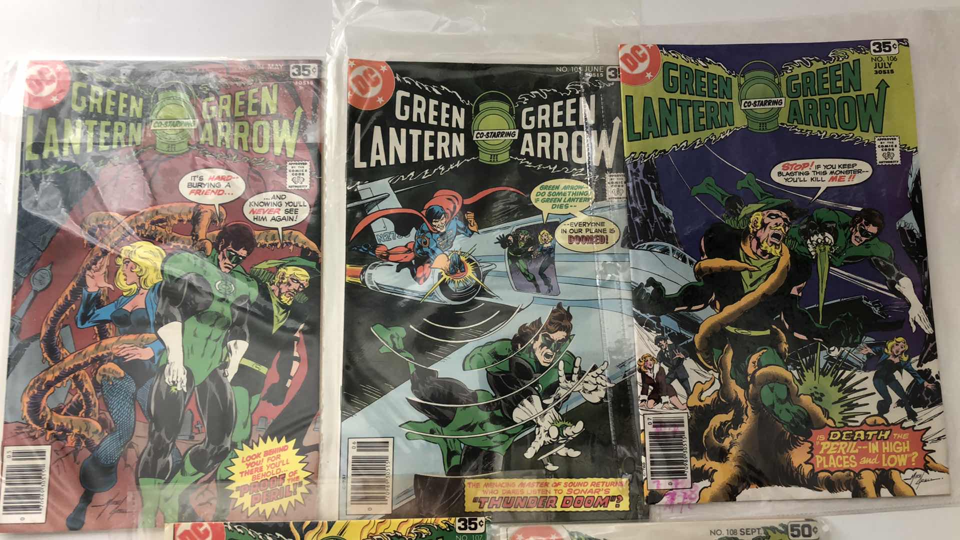 Photo 1 of DC COMICS GREEN LANTERN AND GREEN ARROW #104,105,106,106,108