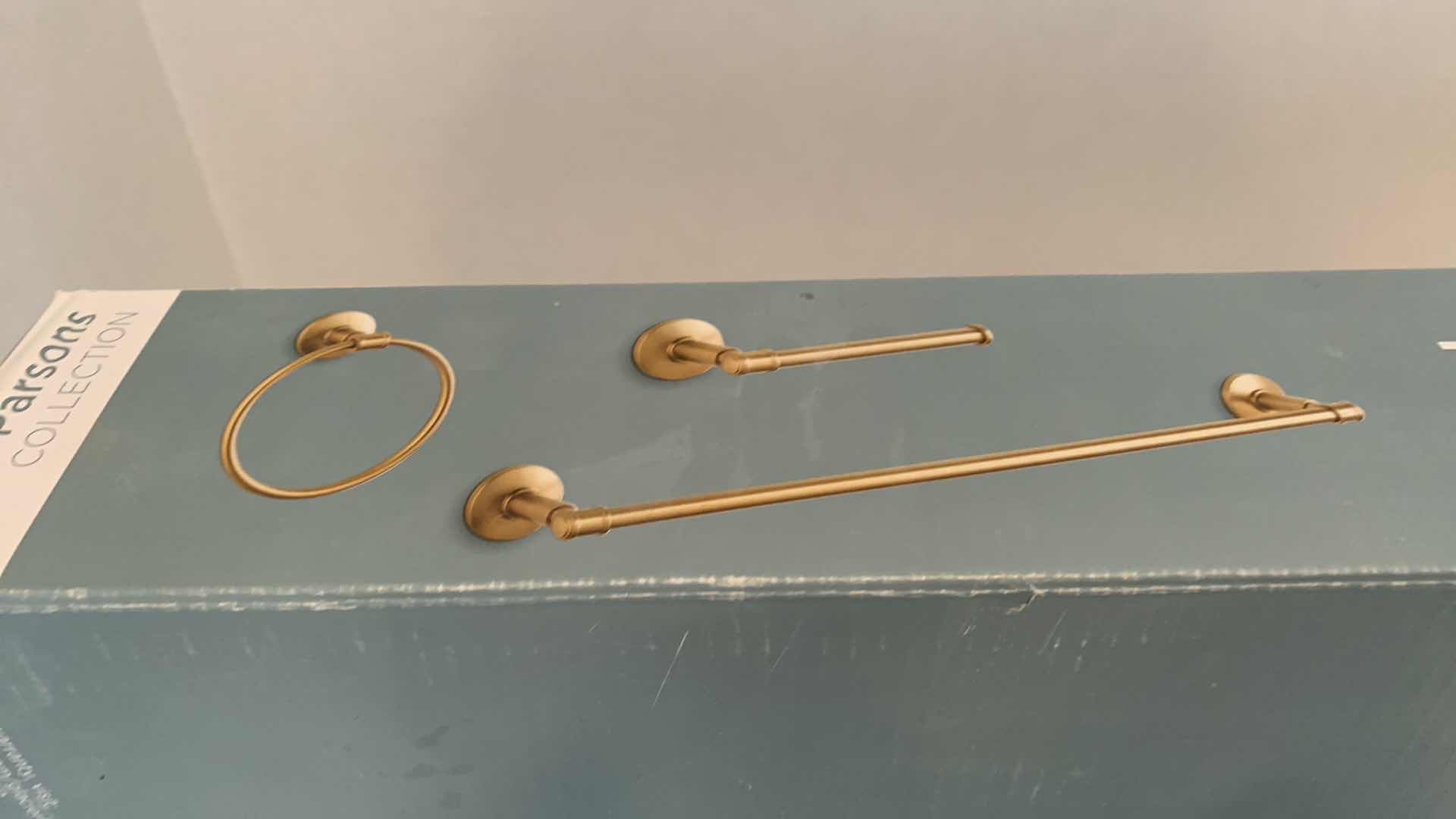 Photo 1 of GLACIER BAY 3-PIECE BATHROOM ACCESSORY KIT BRUSHED GOLD 1007 566 311