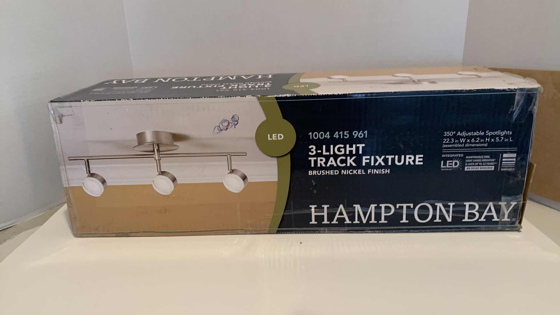 Photo 1 of HAMPTON BAY 3-LIGHT TRACK FIXTURE BRUSHED NICKEL 1004 415 961