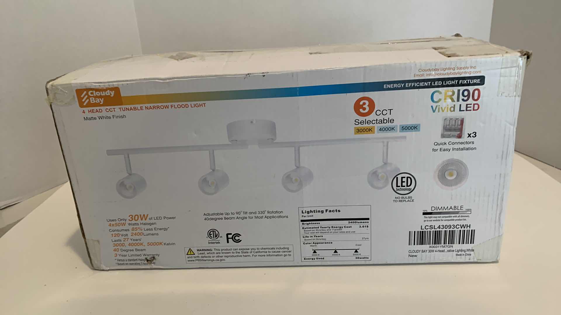 Photo 1 of CLOUDY BAY 4-HEAD CCT TUNABLE NARROW FLOOD LIGHT